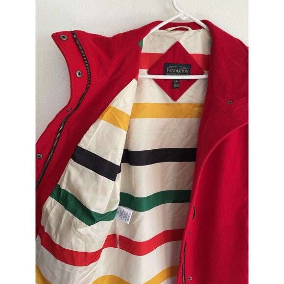 Pendleton Womens Cascade Wool Jacket Coat Red Size Small NWOT Zipper Snaps - Picture 9 of 11